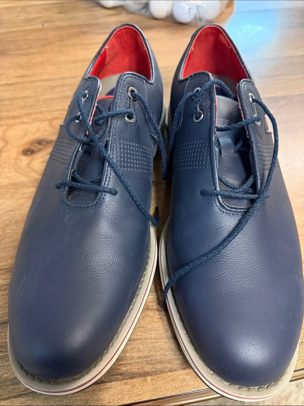 FootJoy Navy and Red Men's Slip-On Golf Shoes